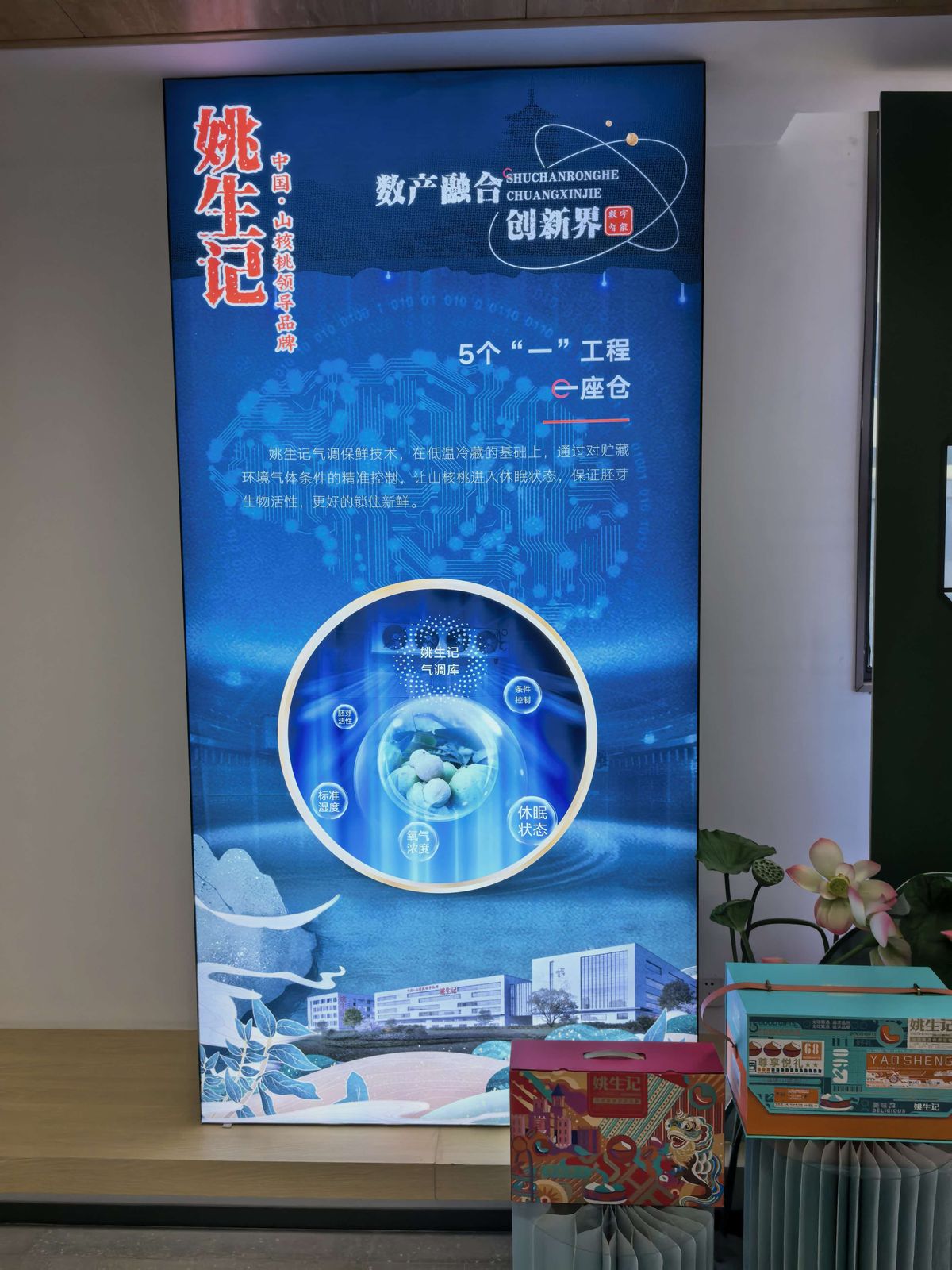 「e 座仓」：在低温冷藏的基础上精准调控贮藏环境的气体成分，让山核桃进入「休眠状态」，把鲜度锁到消费端。